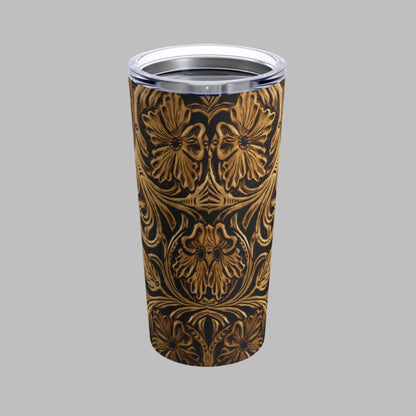 Tumbler 20oz - Brown Leather Look Deer Design