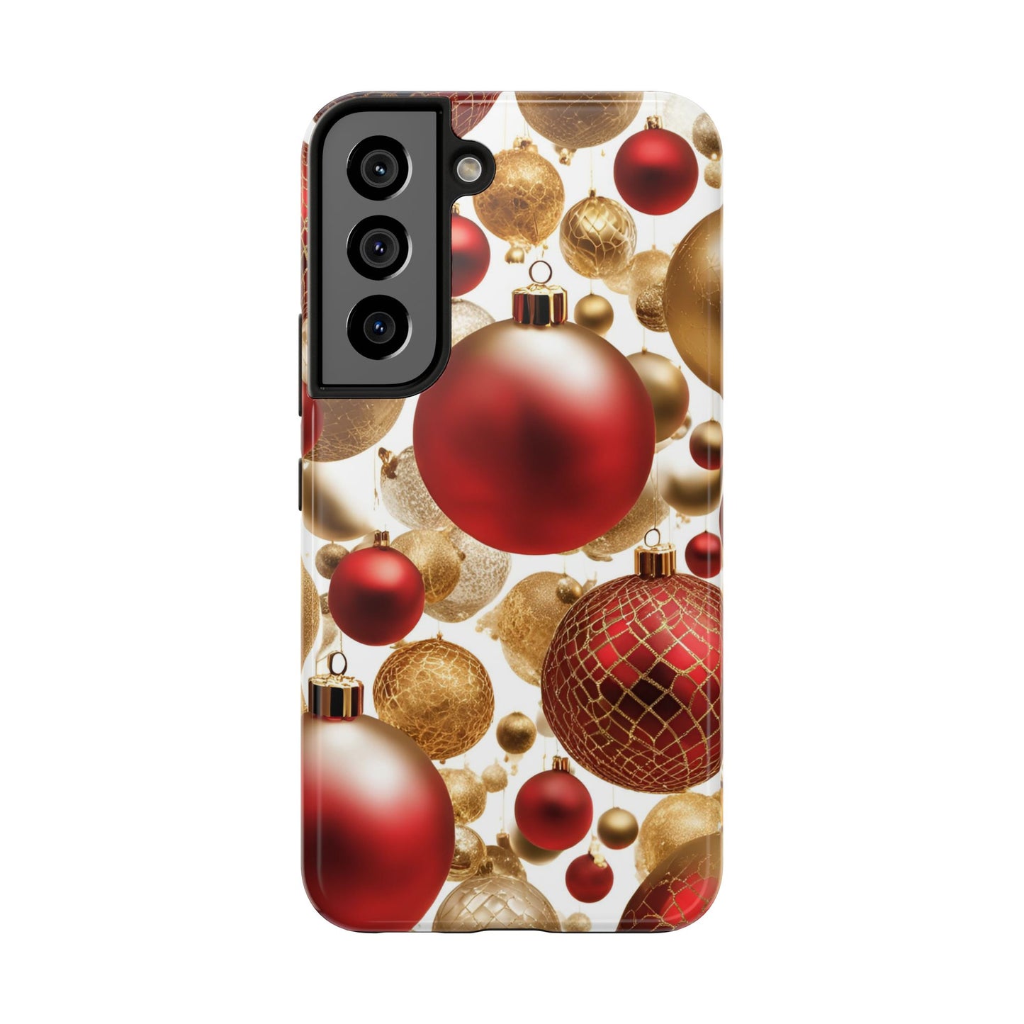 Red and Gold Christmas Ornaments - Tough Phone Case for iPhone and Samsung Smartphones