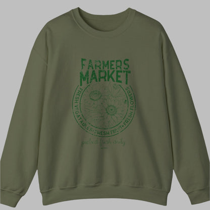 The Farmer's Market Monochromatic Distressed Design Unisex Sweatshirt - Men's