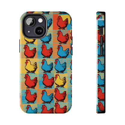 Artful Chickens - Tough Phone Case for iPhones and Samsung Smartphones