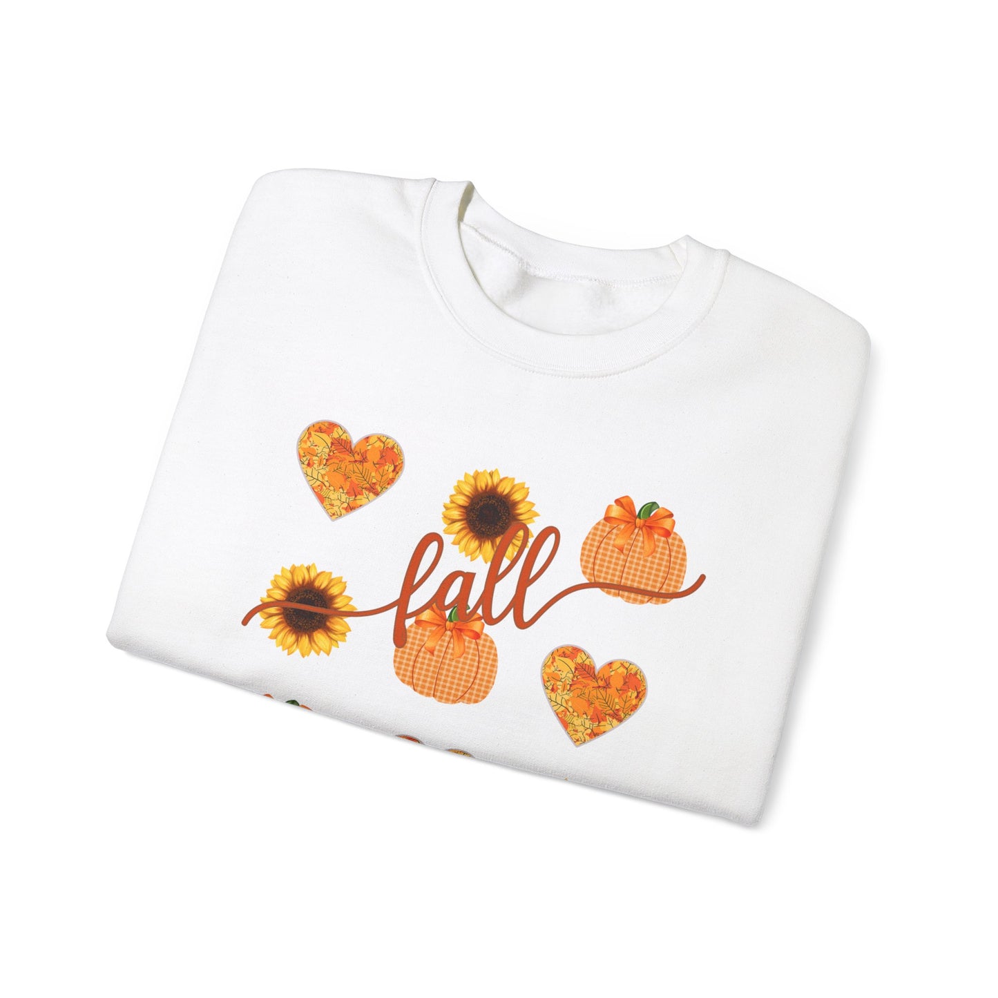 Fall Hearts Pumpkins Sunflower Sweatshirt