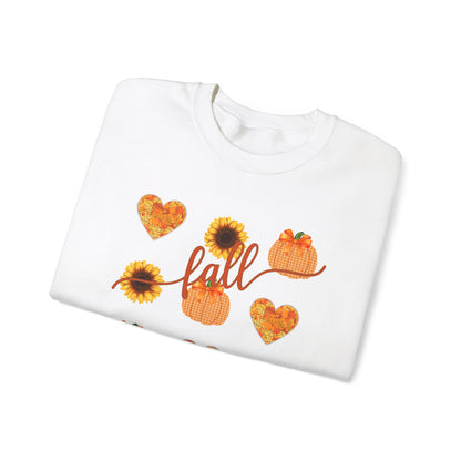 Fall Hearts Pumpkins Sunflower Sweatshirt