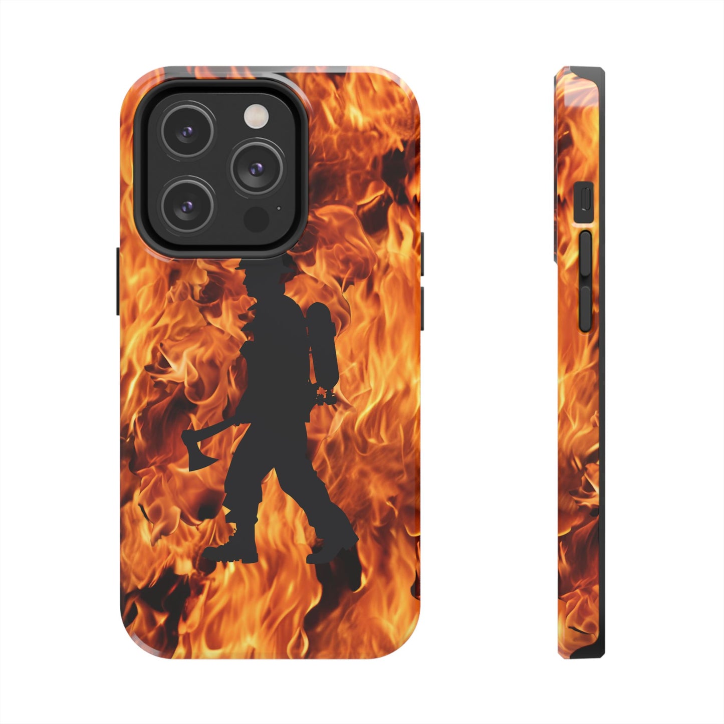 Phone Case Firefighter Silhouette Design for iPhone and Samsung Smartphones