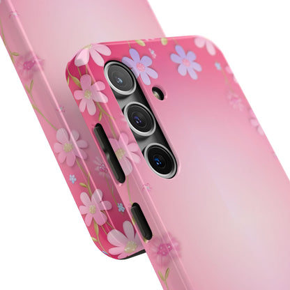 Phone Case - Flowers on Pink Ombre Design