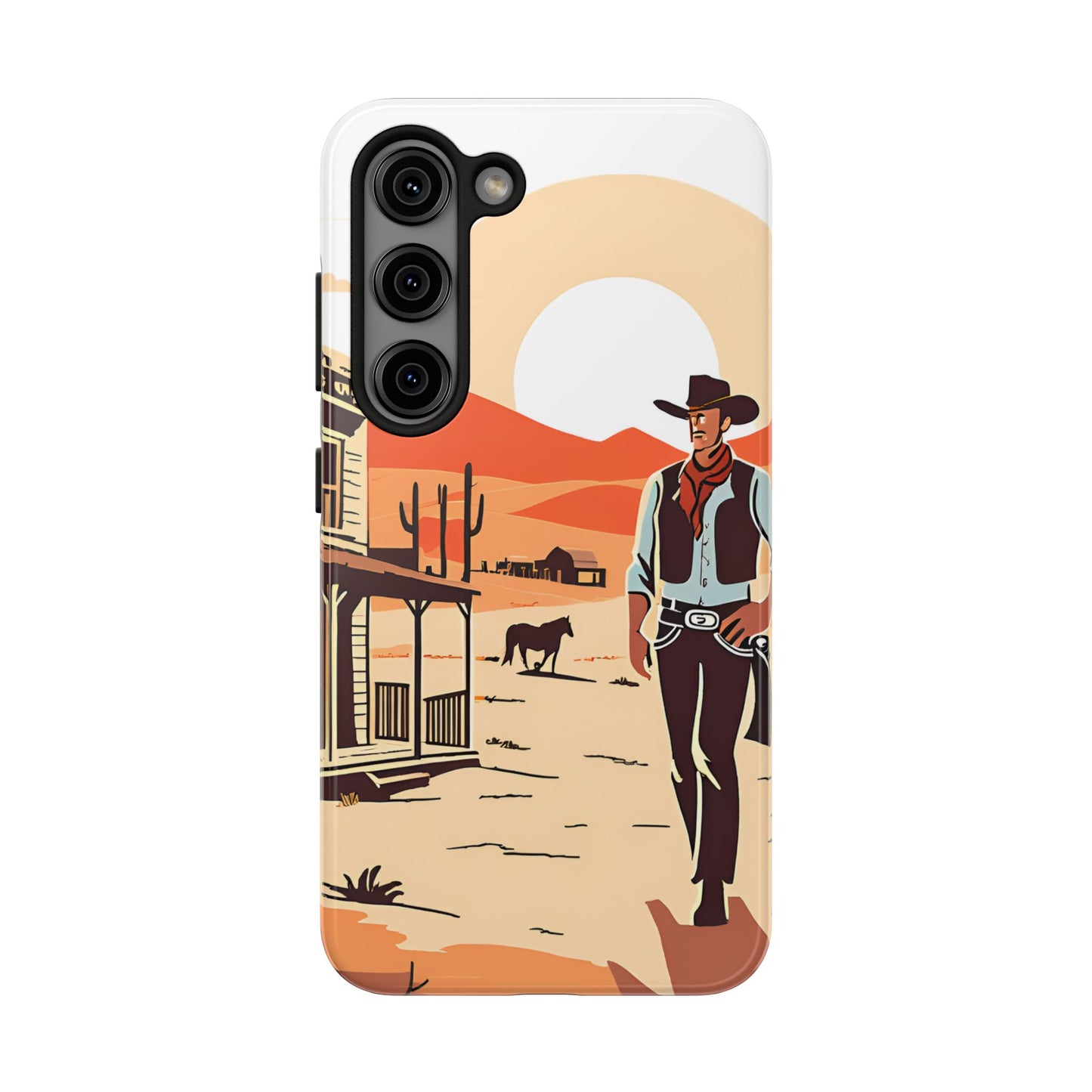 Retro Western Old West Design -Tough Phone Case for iPhone and Samsung Smartphones