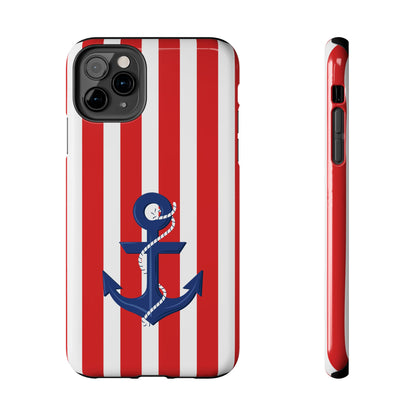 Stars and Stripes with Anchor - Tough Phone Case for iPhones and Samsung Smartphones