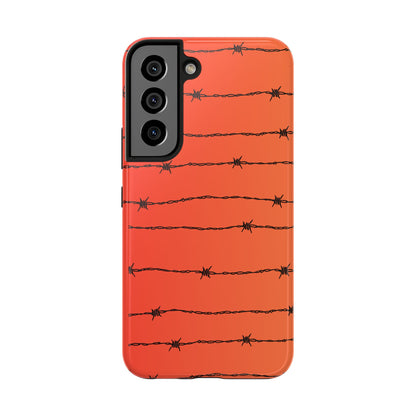 Barbed Wire on Salmon Ombre - Tough Phone Case for iPhone and Samsung Smartphones