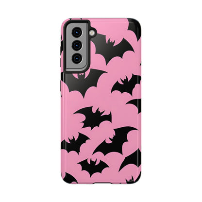 Halloween Bats on Pink - Tough Phone Case for iPhones and Samsung Smartphones