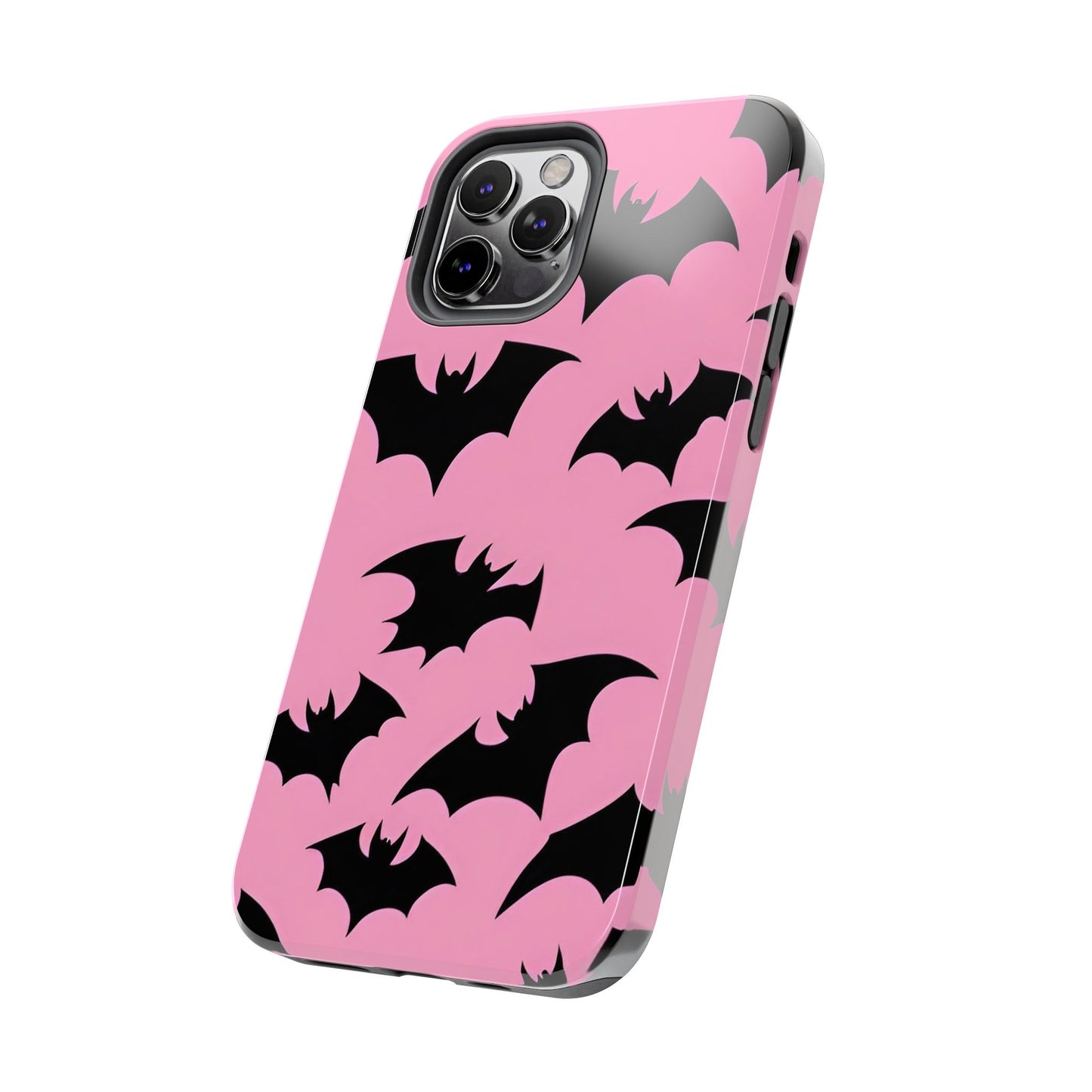 Halloween Bats on Pink - Tough Phone Case for iPhones and Samsung Smartphones