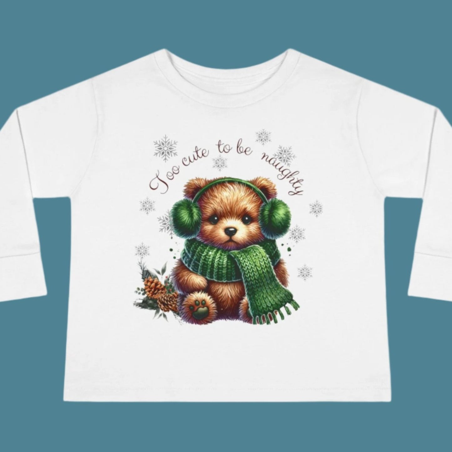 "Too Cute to Be Naughty - Long Sleeve Tee for Toddlers