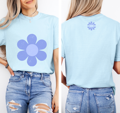 Vintage Distressed Oversized Flower T-shirt - Positive Vibe