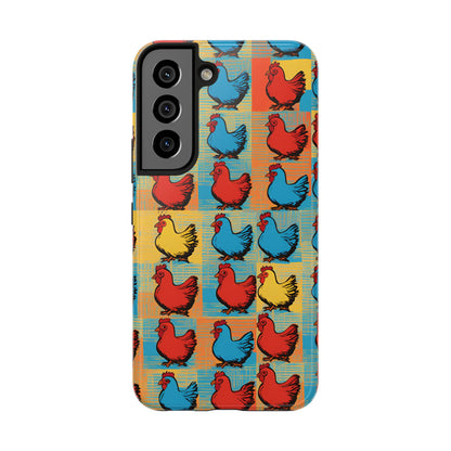 Artful Chickens - Tough Phone Case for iPhones and Samsung Smartphones