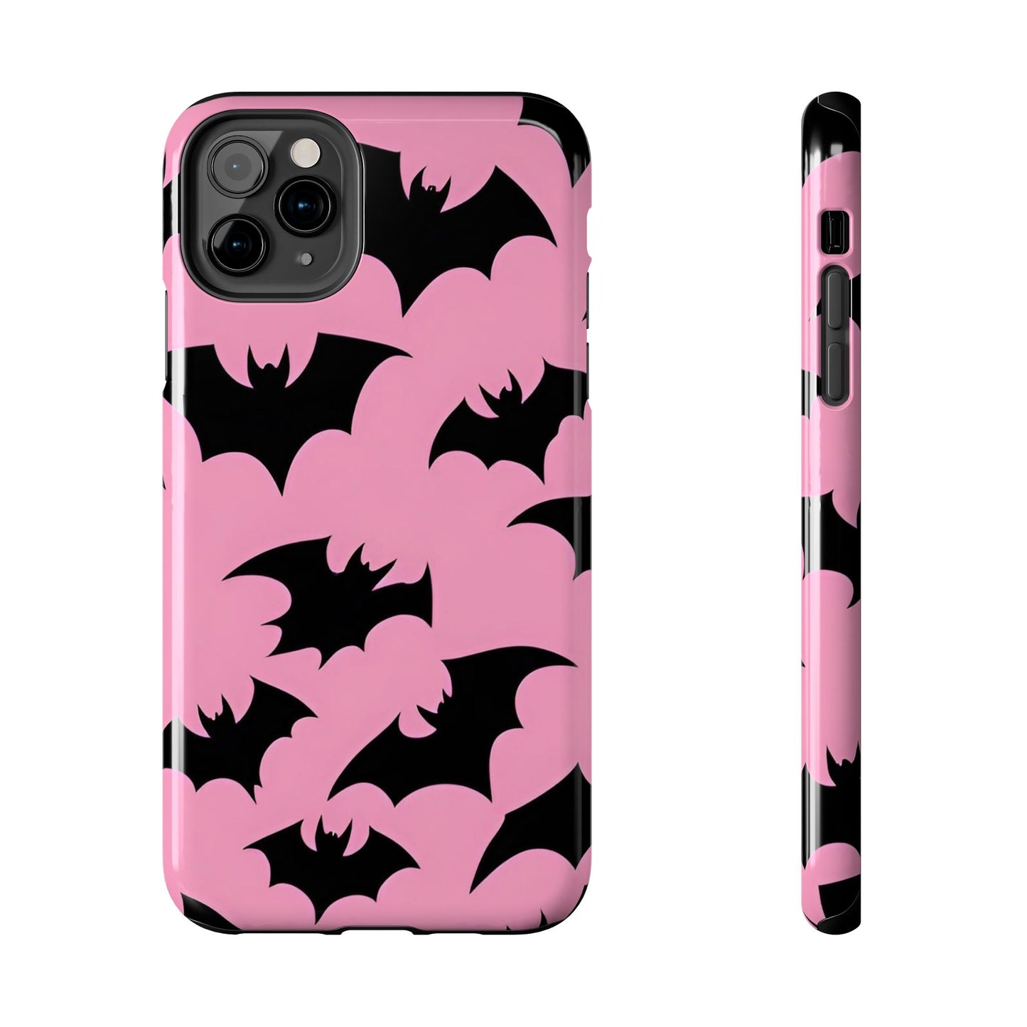 Halloween Bats on Pink - Tough Phone Case for iPhones and Samsung Smartphones