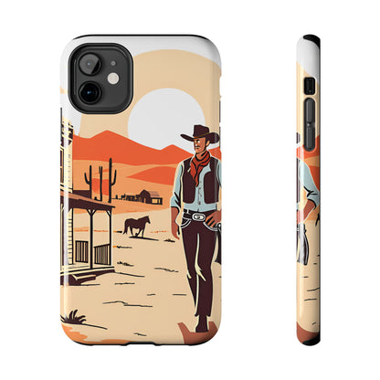 Retro Western Old West Design -Tough Phone Case for iPhone and Samsung Smartphones