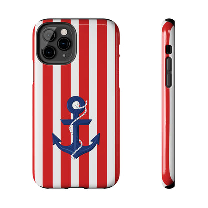 Stars and Stripes with Anchor - Tough Phone Case for iPhones and Samsung Smartphones