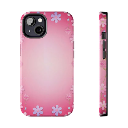 Phone Case - Flowers on Pink Ombre Design