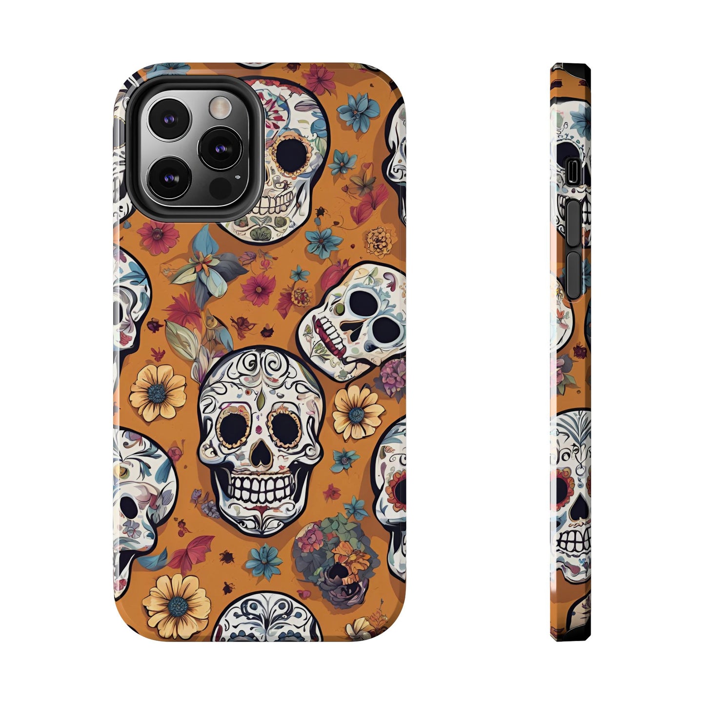 Phone Case - Day of the Dead Sugar Skulls Design  el Día de Todos los Santos iPhone and Samsung Smartphones