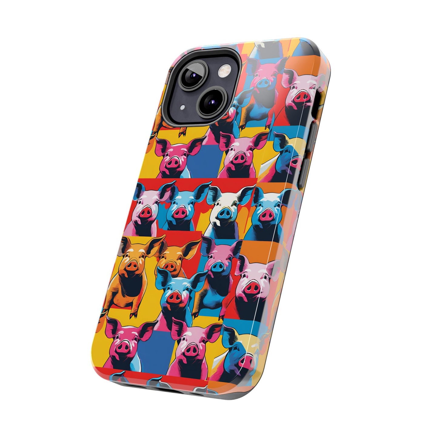 Colorful Pop Art Style Pigs Design - Tough Phone Cases for iPhone and Samsung Smartphones