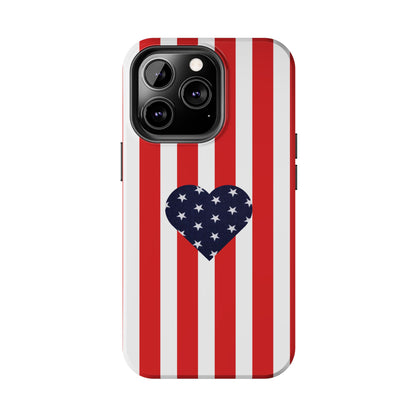 Stars and Stripes with Love - Tough Phone Case for iPhones and Samsung Smartphones