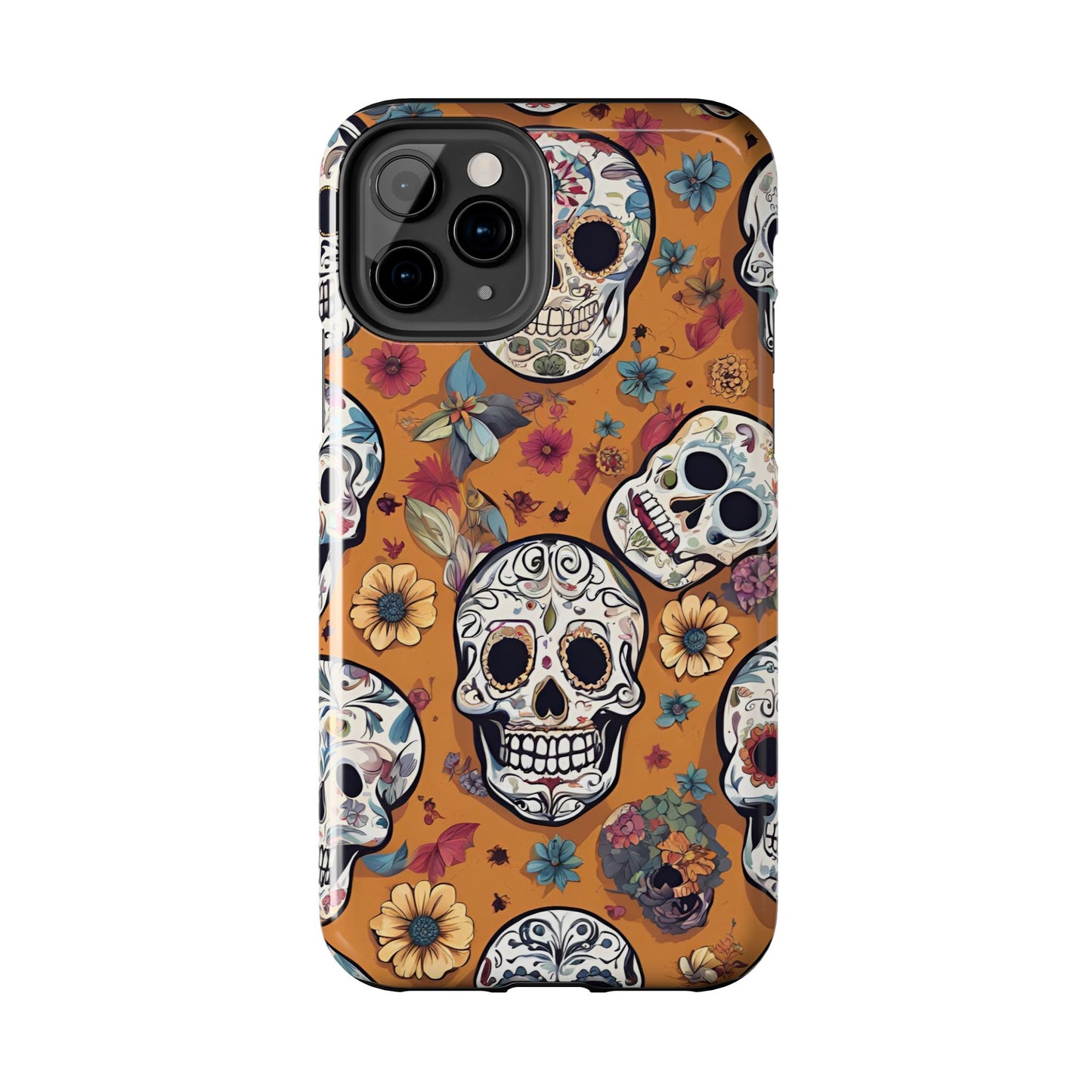 Phone Case - Day of the Dead Sugar Skulls Design  el Día de Todos los Santos iPhone and Samsung Smartphones