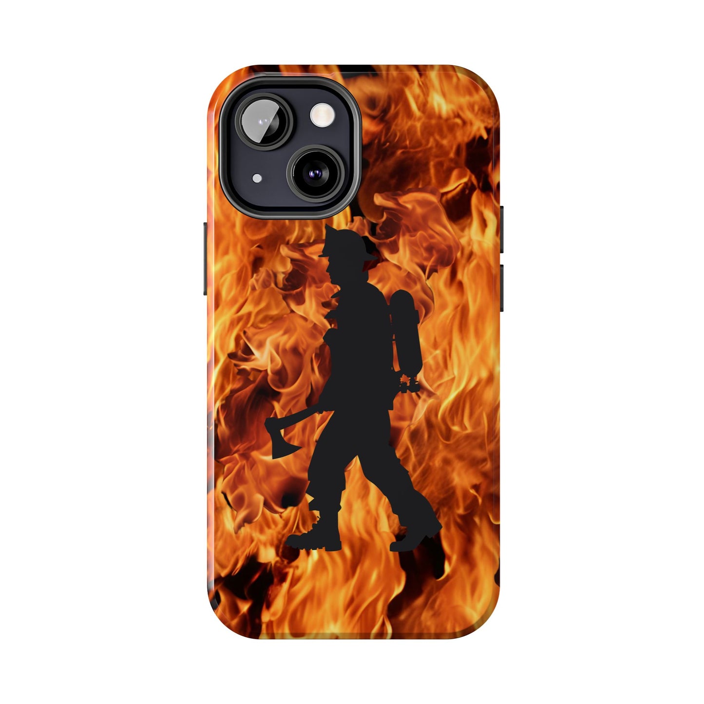 Phone Case Firefighter Silhouette Design for iPhone and Samsung Smartphones