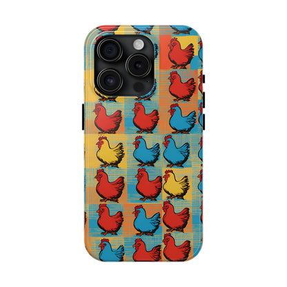 Artful Chickens - Tough Phone Case for iPhones and Samsung Smartphones