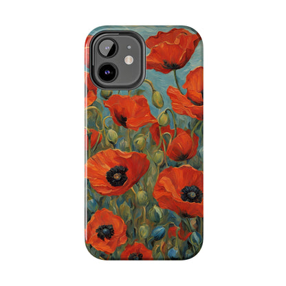 Field of Red Poppies - Tough Phone Case for iPhones and Samsung Smartphones