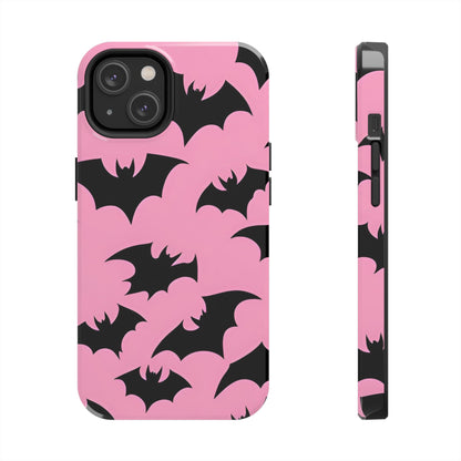 Halloween Bats on Pink - Tough Phone Case for iPhones and Samsung Smartphones