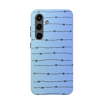 Barbed Wire on Blue - Tough Phone Case for iPhone and Samsung Phone Cases