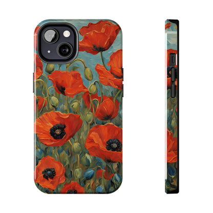 Field of Red Poppies - Tough Phone Case for iPhones and Samsung Smartphones