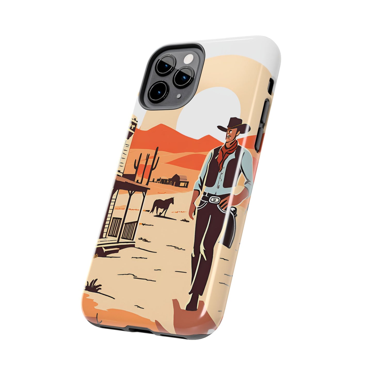 Retro Western Old West Design -Tough Phone Case for iPhone and Samsung Smartphones