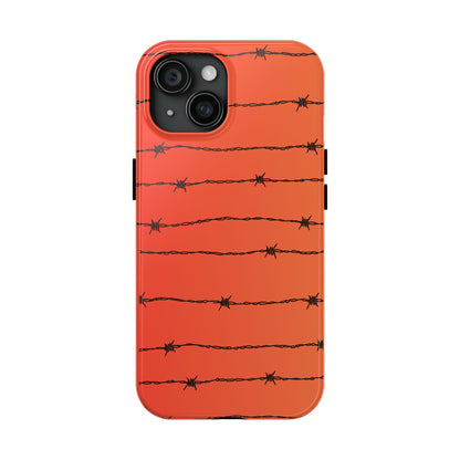 Barbed Wire on Salmon Ombre - Tough Phone Case for iPhone and Samsung Smartphones