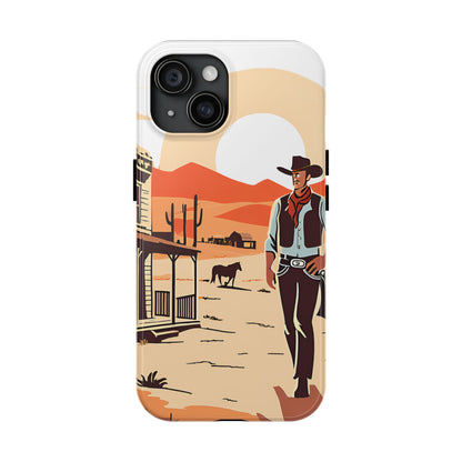 Retro Western Old West Design -Tough Phone Case for iPhone and Samsung Smartphones