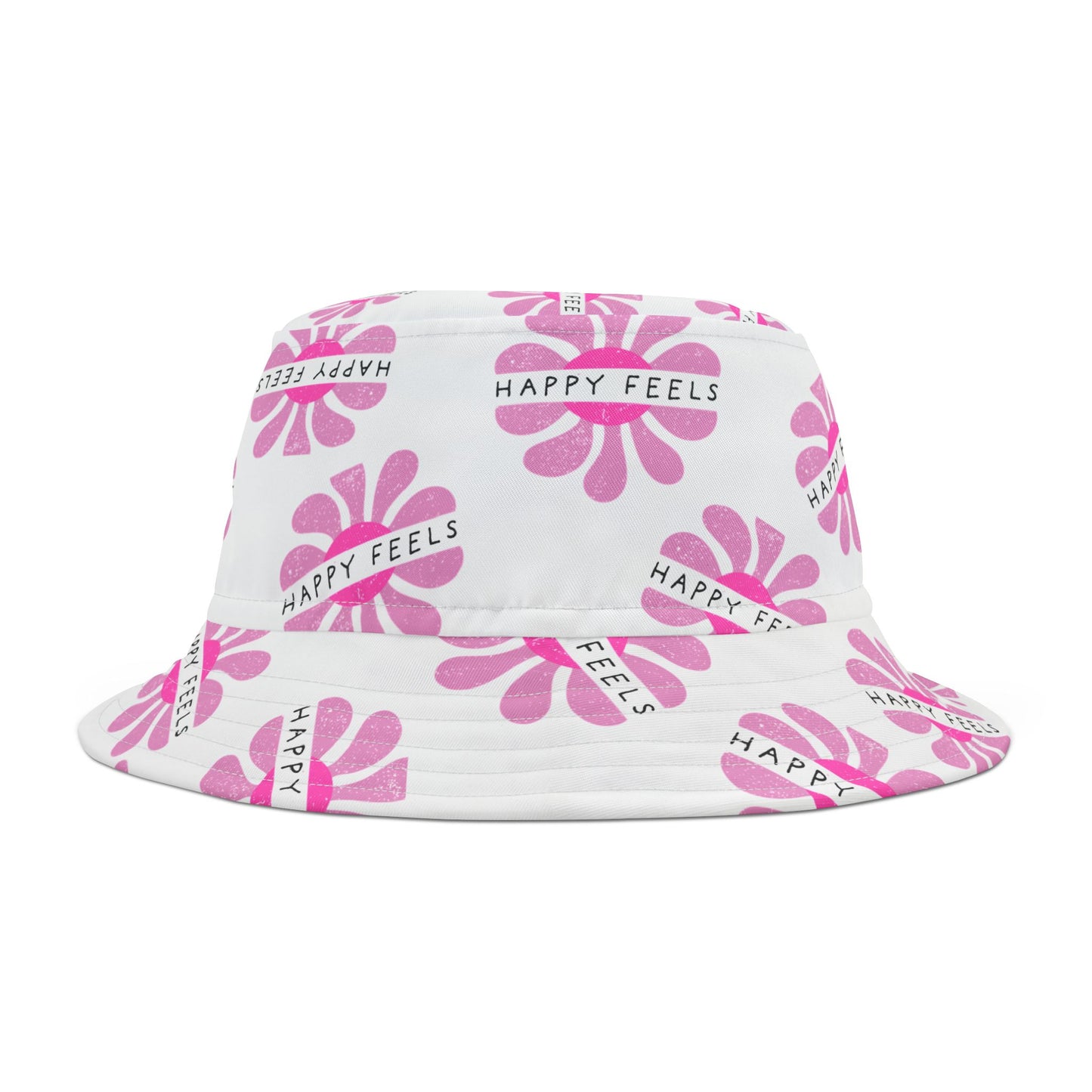 Bucket Hat - Happy Feels Retro Vibe in Pink