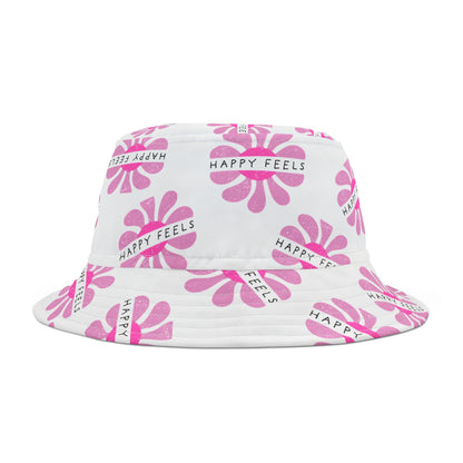 Bucket Hat - Happy Feels Retro Vibe in Pink