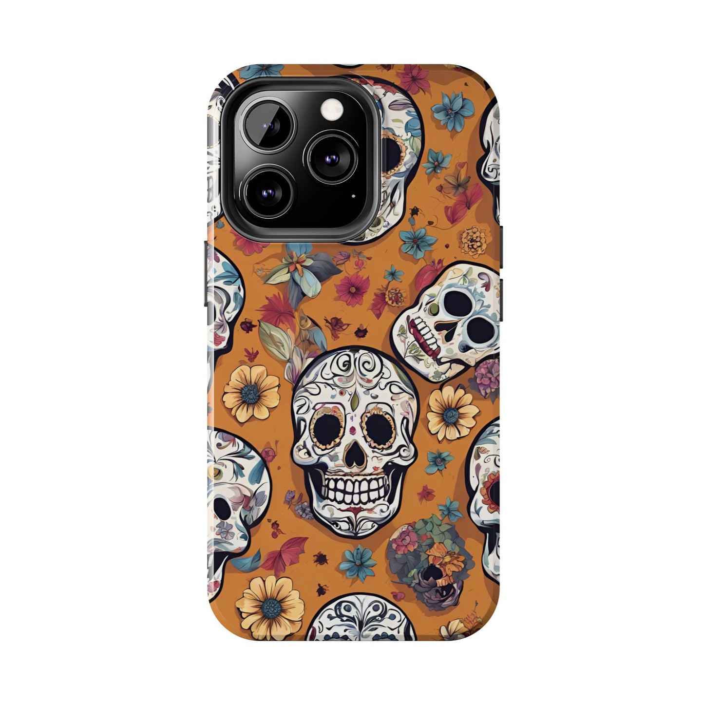 Phone Case - Day of the Dead Sugar Skulls Design  el Día de Todos los Santos iPhone and Samsung Smartphones