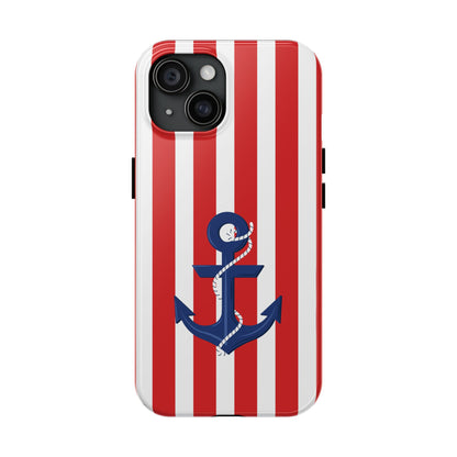 Stars and Stripes with Anchor - Tough Phone Case for iPhones and Samsung Smartphones