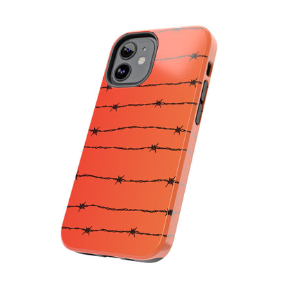 Barbed Wire on Salmon Ombre - Tough Phone Case for iPhone and Samsung Smartphones