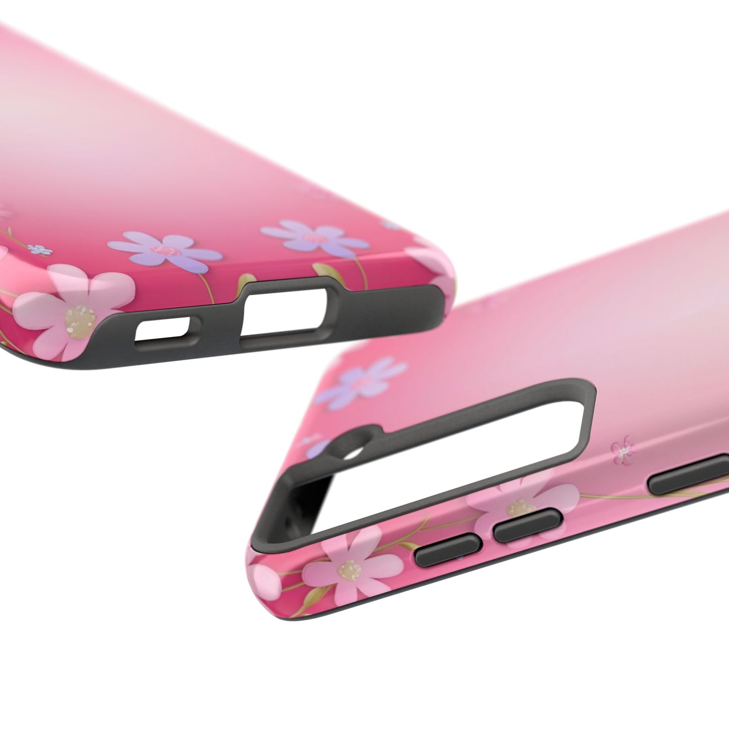 Phone Case - Flowers on Pink Ombre Design