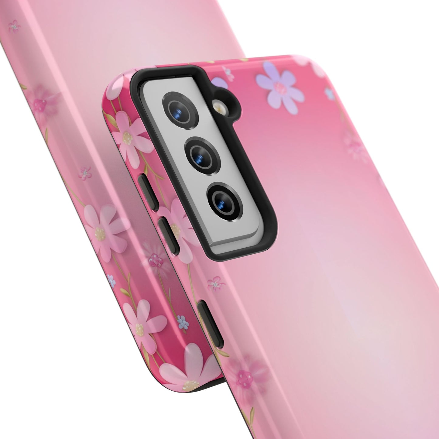 Phone Case - Flowers on Pink Ombre Design