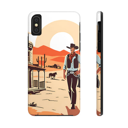 Retro Western Old West Design -Tough Phone Case for iPhone and Samsung Smartphones