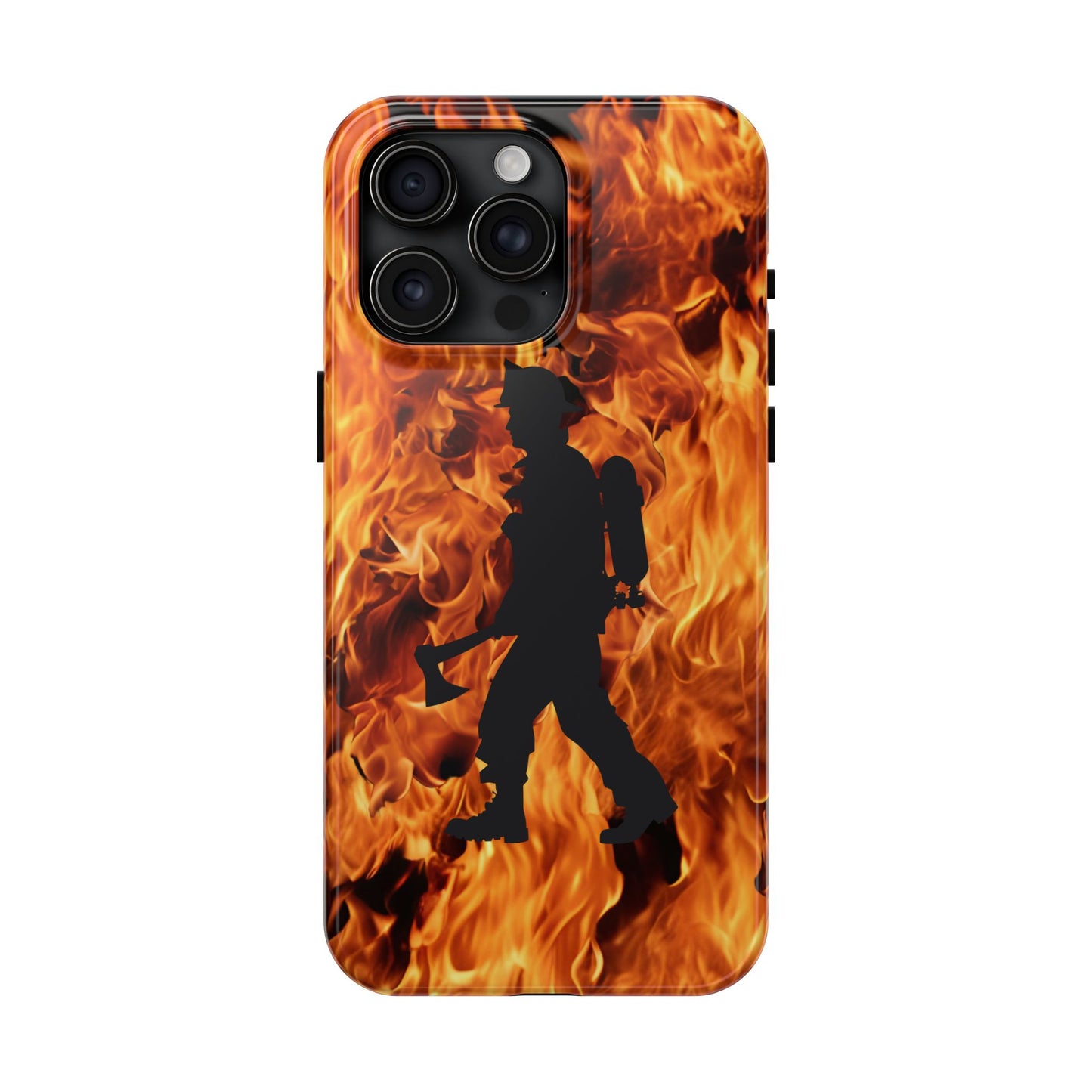 Phone Case Firefighter Silhouette Design for iPhone and Samsung Smartphones