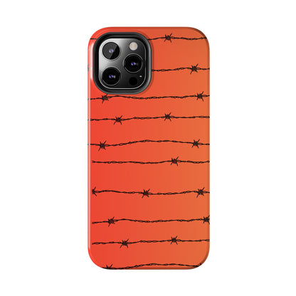 Barbed Wire on Salmon Ombre - Tough Phone Case for iPhone and Samsung Smartphones