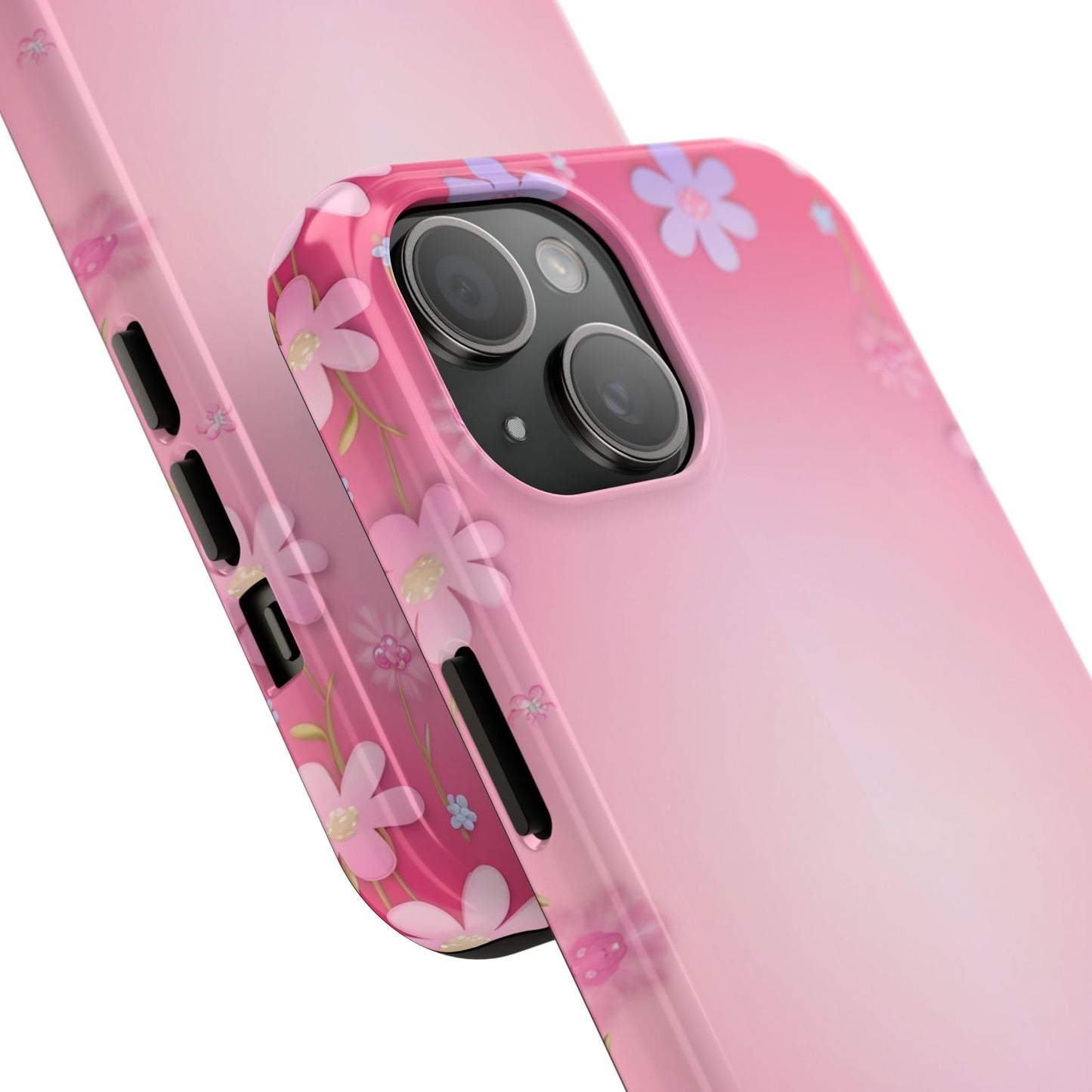 Phone Case - Flowers on Pink Ombre Design