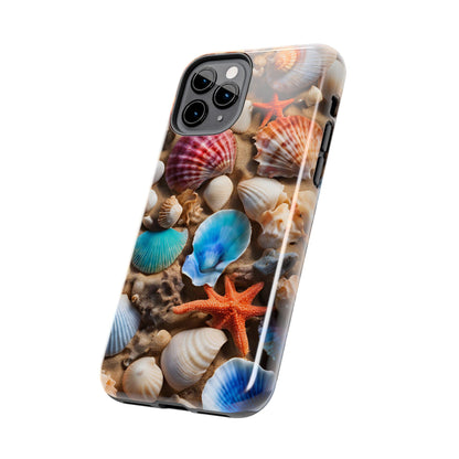 Oceanside memories - Seashells on Beach -Tough Phone Case for iPhones and Samsung Smartphones