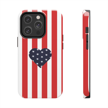 Stars and Stripes with Love - Tough Phone Case for iPhones and Samsung Smartphones