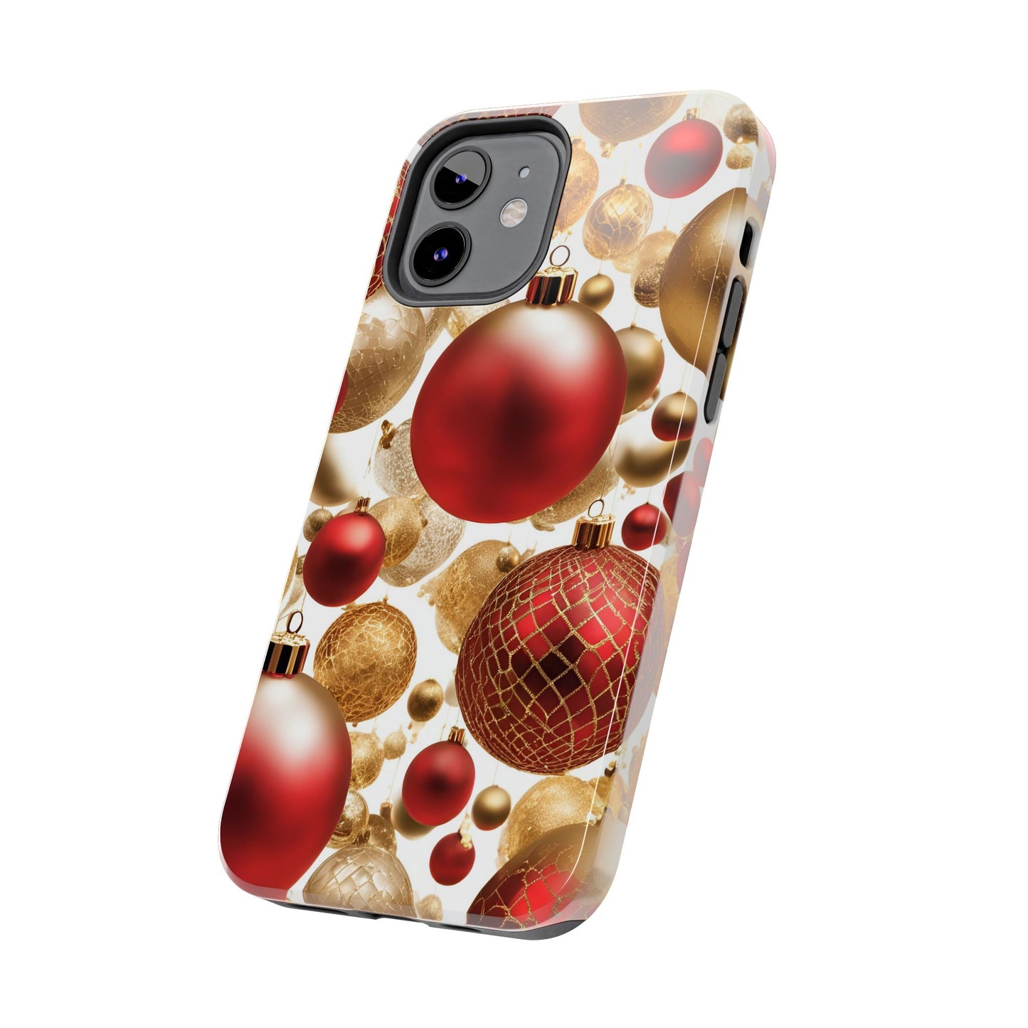 Red and Gold Christmas Ornaments - Tough Phone Case for iPhone and Samsung Smartphones