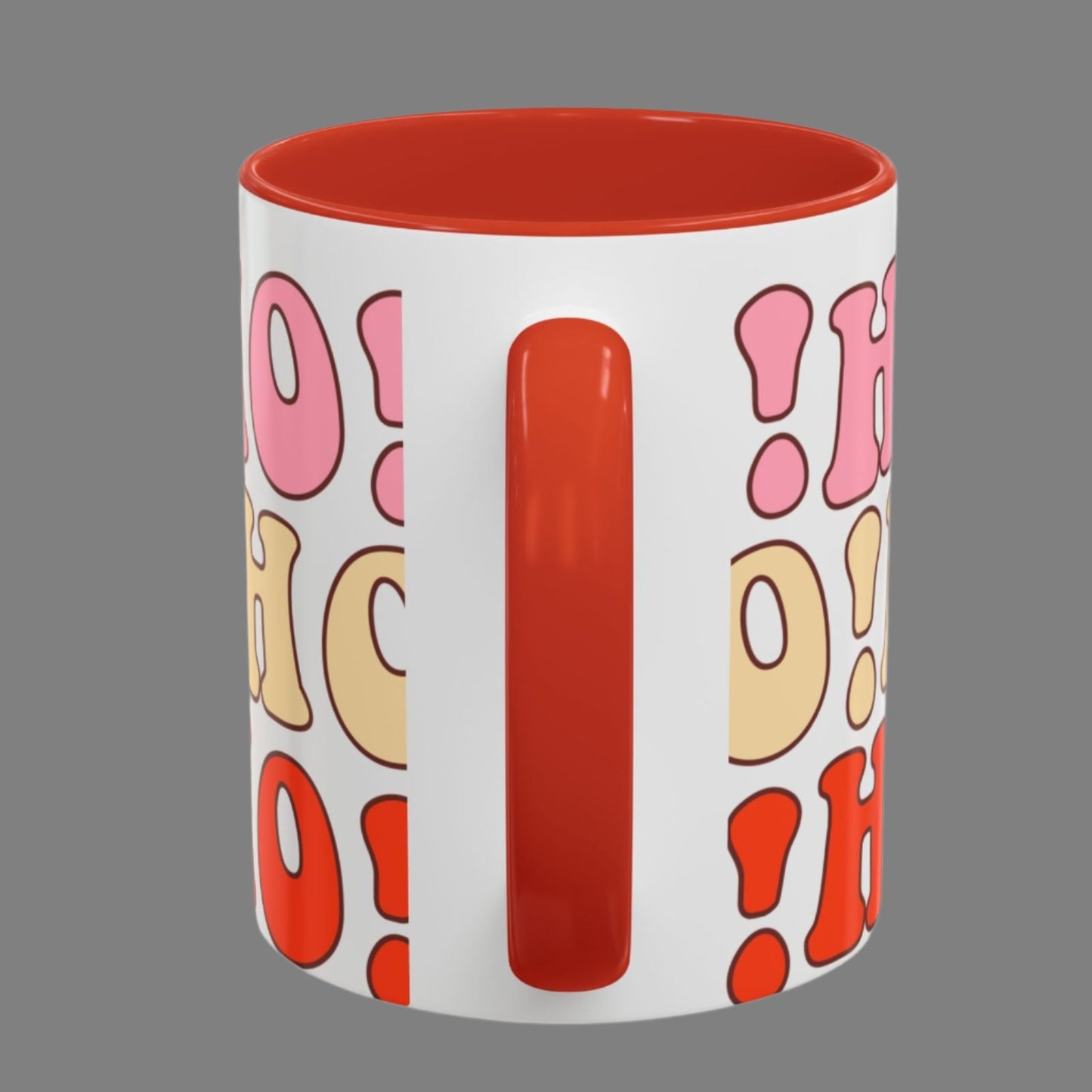 "HO! HO! HO! Accent Coffee Mug (11oz, 15oz) Fun Christmas Mug