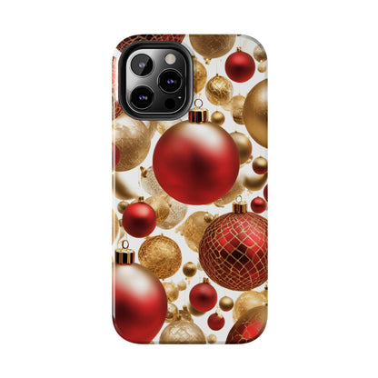 Red and Gold Christmas Ornaments - Tough Phone Case for iPhone and Samsung Smartphones