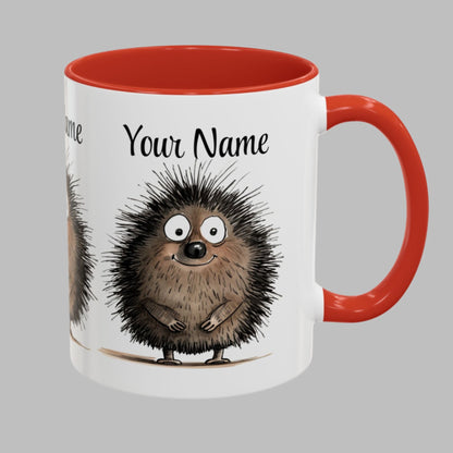 Personalized Funny Cute Porcupine Accent Coffee Mug (11oz, 15oz)